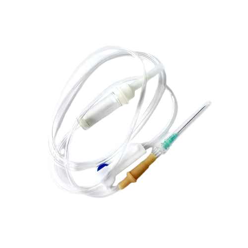 Infusion set for single use with needle